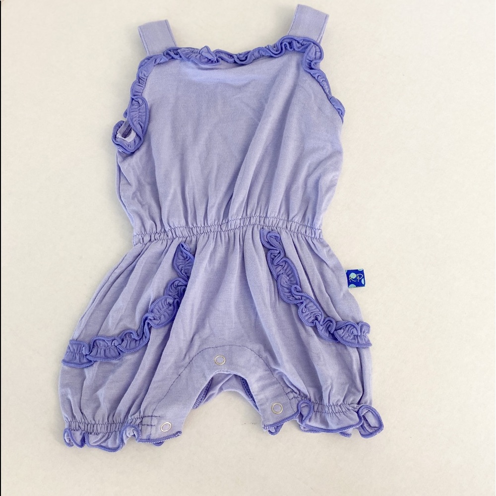 Kickee pants 1-piece purple romper size 0-3